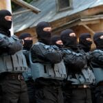 New recruits take an oath of allegiance before being sent to the eastern part of Ukraine to join the ranks of the neo-Nazi Azov Battalion in Kiev, Ukraine. Photo: Sergei Chuzavkov / AP
