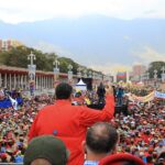 President Maduro speaks to the crowd at the February 4 Commemoration in Caracas. Photo: Twitter/@jileduardo