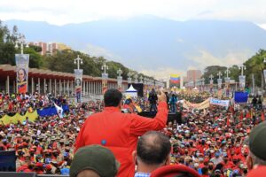President Maduro speaks to the crowd at the February 4 Commemoration in Caracas. Photo: Twitter/@jileduardo