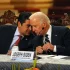 Honduran President Juan Orlando Hernández (left) speaks with then-Vice President Biden during a news conference in Guatemala City on March 2, 2015. Photo: Johan Ordóñez / AFP via Getty Images.
