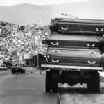 Coffins on its way to the South Cemetery in Caracas with victims of the police repression during the Caracazo. Photo: Francisco "Frasso" Solórzano.