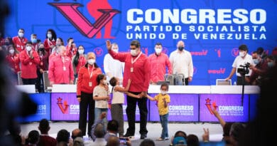 Venezuelan President Nicolas Maduro during the closing ceremony of the 5th PSUV congress. Photo: Presidential Press.