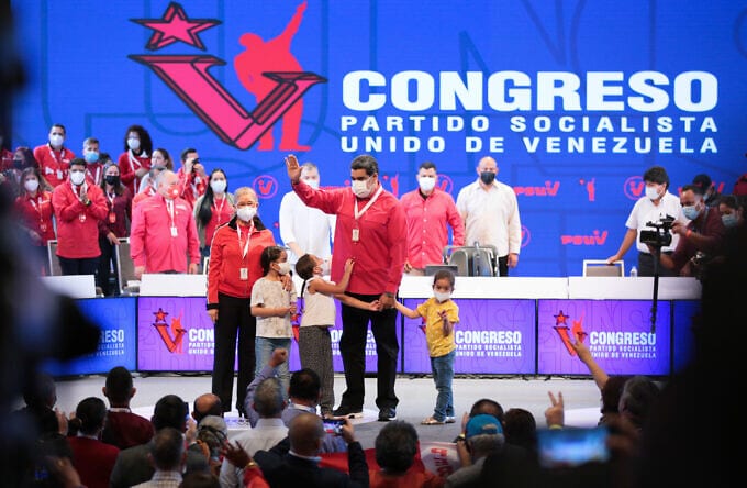Venezuelan President Nicolas Maduro during the closing ceremony of the 5th PSUV congress. Photo: Presidential Press.