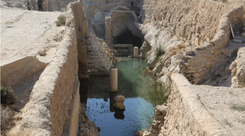 The Afqa Spring in Palmyra, first structure restored by the joint work of the Syrian and Russian governments together with UNESCO. Photo: RUPTLY.