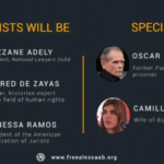 Poster with the panelists and special guests to participate in the webinar. Photo: FreeAlexSaab.org.