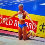Venezuelan triple jump Olympic gold medalist after breaking the world record for indoor competitions. Photo: RedRadioVE.