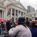 Thousands of Argentines protested as the Chamber of Deputies discussed the government's agreement with the International Monetary Fund, Buenos Aires, Argentina, March 10, 2022. Photo: Resumen Latinoamericano