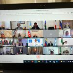 OPEC virtual meeting seen from a computer in the Vienna Secretariat. Photo: Twitter/@OPECSecretariat.