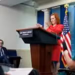 White House Press Secretary Jen Psaki gives a press conference in Washington, DC, on March 7, 2022. Photo: AP.