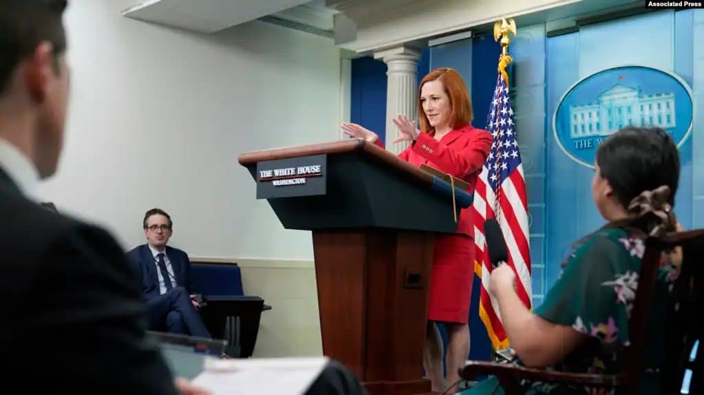 White House Press Secretary Jen Psaki gives a press conference in Washington, DC, on March 7, 2022. Photo: AP.