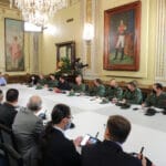 President Nicolas Maduro leading a special meeting of the High Political and Military Command of Venezuela after a meeting with US high ranking officials during the weekend. Photo: Twitter / @luchaalmada.