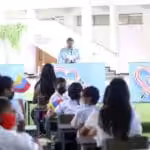 Venezuelan President Nicolás Maduro in an activity at the Francisco Pimentel school in Caracas. Photo: Presidential Press