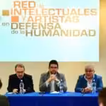 Venezuelan ambassador to Bolivia, Cesar Trompiz during the relaunch ceremony of the Network of Intellectuals and Artist in Defense of Humanity, Chapter Venezuela. Photo: MPPRE.