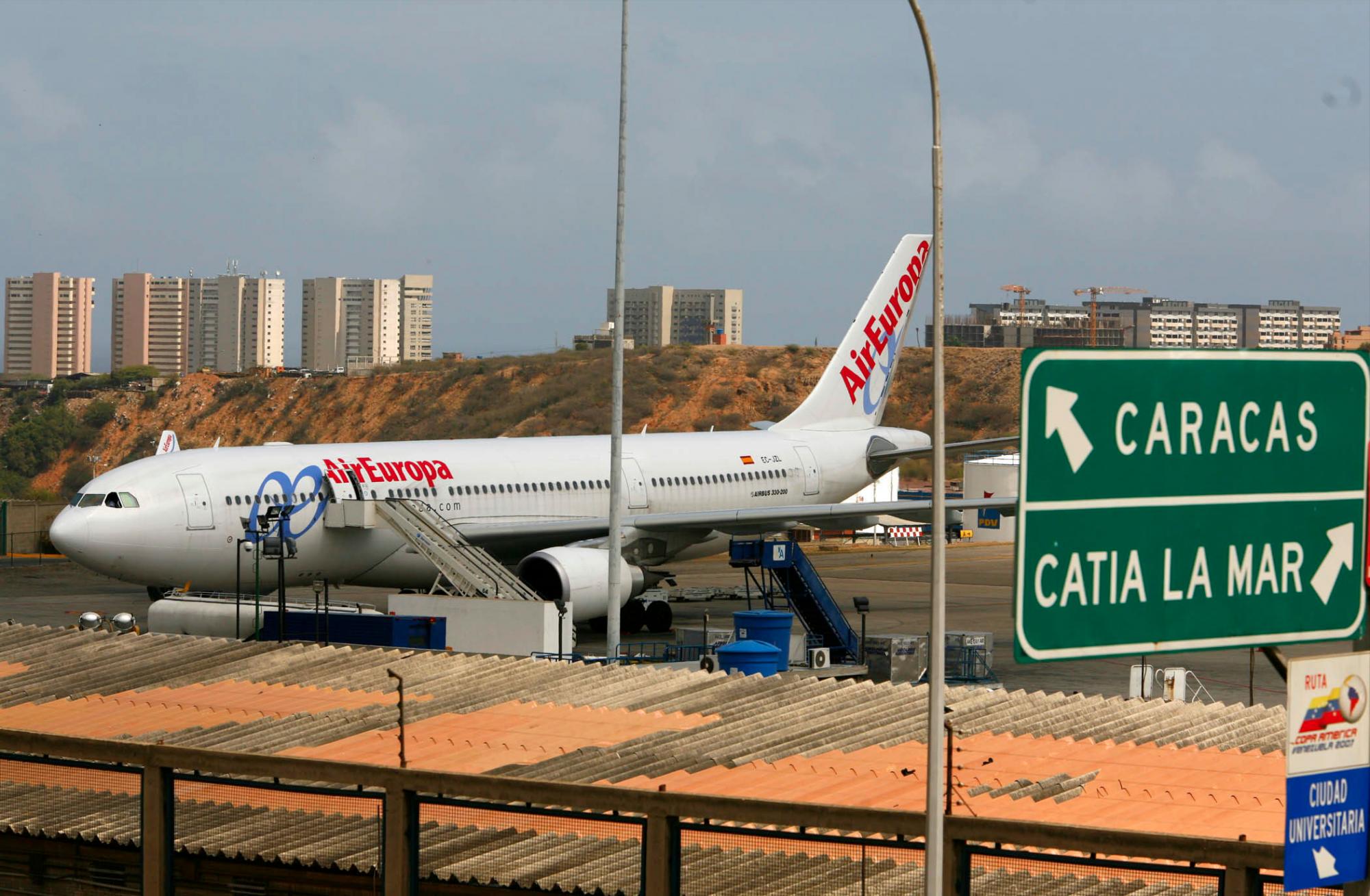 An Air Europa jet at the Simon Bolivar international airport. File photo.