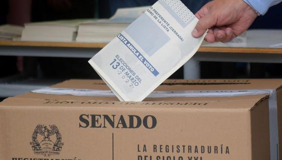 Electoral ballot being dropped in a security box during March 13 Colombian parliamentary elections. Photo: RedRadioVE.