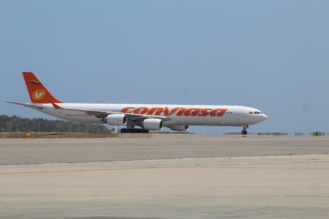Conviasa Airbus 300-600 at the Simon Bolivar international airport. File photo.