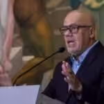 National Assembly President Jorge Rodríguez speaks on the evidence linking Juan Guaidó with drug trafficking. Photo: RedRadioVE