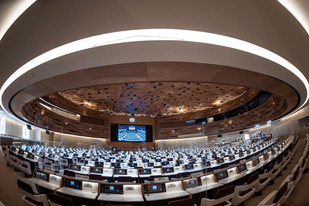 A wide view of the room of the high level meeting of the 49th regular session of the UN Human Rights Council in Geneva, March 2, 2022. Photo: UN/Jean Marc Ferré