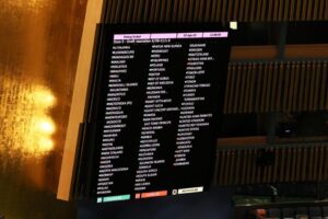 Featured image: UN General Assembly voting board. Photo: www.un.org