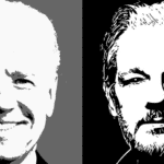 Featured image: Joe Biden (left) and Julian Assange (right). Photo: Caitlin Johnstone.