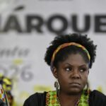 Proud Afro-Colombian Vice President candidate, Francia Márquez, wearing hearings with the shape of Africa. File photo.