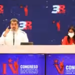 President Nicolas Maduro (left) and Vice President Delcy Rodriguez (right) during the 2nd plenary of the 5th PSUV Congress. Photo: PSUV.