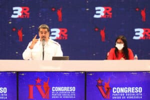 President Nicolas Maduro (left) and Vice President Delcy Rodriguez (right) during the 2nd plenary of the 5th PSUV Congress. Photo: PSUV.