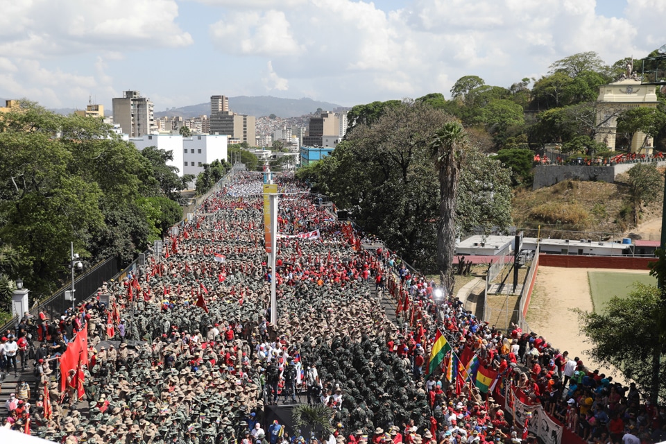 Ave. Sucre full of people during the march to celebrate the 20th anniversary of the Coup against Hugo Chavez in April 2002. Photo: PSUV.