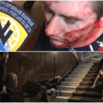 Featured image: (Above) The torture of left-wing activist Alexander Matjuschenko on March 3 in Dnipro, recorded by Azov members, (below) President Volodymyr Zelensky poses during a media engagement. Photo: The Grayzone.