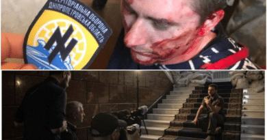 Featured image: (Above) The torture of left-wing activist Alexander Matjuschenko on March 3 in Dnipro, recorded by Azov members, (below) President Volodymyr Zelensky poses during a media engagement. Photo: The Grayzone.