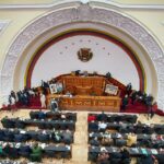 Floor of the Venezuelan National Assembly while debating a draft resolution demanding respect to ambassador Alex Saab diplomatic immunity. Photo: RedRadioVE.