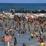 A beach full of swimmers in Venezuela. File photo.