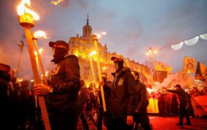 A march of the Azov Battalian, Svoboda, and other far-right radical groups in Kiev, October 14, 2017. Photo: Reuters / Gleb Garanich.