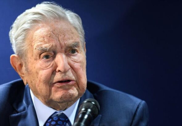US-Hungarian oligarch George Soros speaks to the press after the World Economic Forum (WEF) annual meeting in Davos on May 24, 2022. File photo