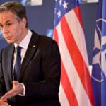 US Secretary of State Antony Blinken addresses a press conference at the end of an informal meeting of NATO Foreign Ministers on May 15, 2022 in Berlin. Photo by AFP.