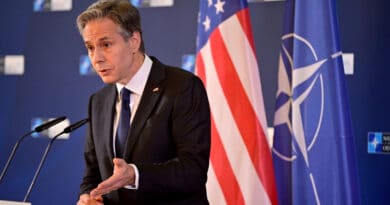 US Secretary of State Antony Blinken addresses a press conference at the end of an informal meeting of NATO Foreign Ministers on May 15, 2022 in Berlin. Photo by AFP.