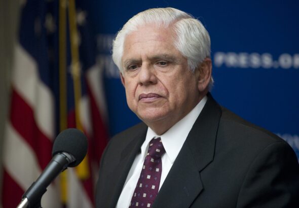 Omar Barboza, president of Un Nuevo Tiempo political party, speaking at a press conference at the US National Press Club in Washington, on January 12, 2011. Photo: Saul Loeb/AFP/Getty Images.