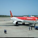 Avianca airplane at the Simon Bolivar International Airport in Maiquetia, serving Caracas, Venezuela. Photo: Emilio Enrique.