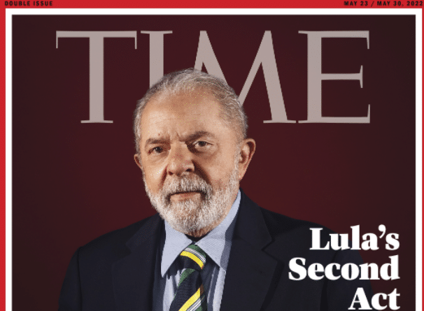 Cover of the May 23/May 30 issue of Time Magazine with Lula as cover photo and a text reading "Lula's Second Act." Photo: Twitter/@TIME.