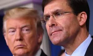 Mark Esper was appointed by Donald Trump as his second defence secretary in July 2019. Photo: Kevin Dietsch/EPA.
