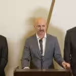 Press conference for the dialogue between the government and the radical opposition of Venezuela, Mexico, September 2021.  Photo: Claudio Cruz/AFP.