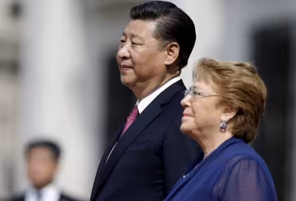 The UN High Commissioner for Human Rights, Michelle Bachelet, and Chinese President Xi Jinping. Photo: Xinhua.