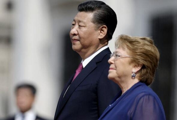 The UN High Commissioner for Human Rights, Michelle Bachelet, and Chinese President Xi Jinping. Photo: Xinhua.