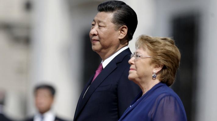 The UN High Commissioner for Human Rights, Michelle Bachelet, and Chinese President Xi Jinping. Photo: Xinhua.