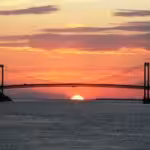 Sunset on the Angostura Bridge over the Orinoco River. File photo.