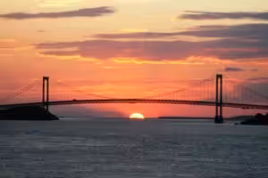 Sunset on the Angostura Bridge over the Orinoco River. File photo.