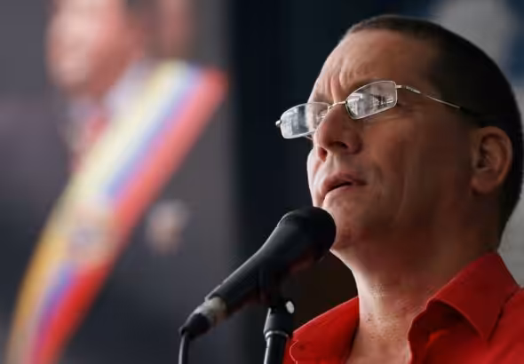 Jesús Faría, Venezuelan National Assembly member and PSUV leader, speaking. File photo.