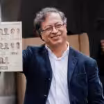 Gustavo Petro just before casting his vote on Sunday, May 29, at Colombia's presidential elections first round. Photo: Reuters/Santiago Arcos.