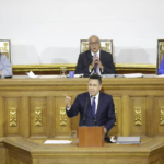 Venezuelan ambassador to the United Nations, Samuel Moncada, speaking at the National Assembly about Washington's attempts to oust President Nicolas Maduro and invade Venezuela. Photo: Twitter/@Mippcivzla.