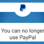PayPal message informing of MintPress News blocking: You can no longer use PayPal.